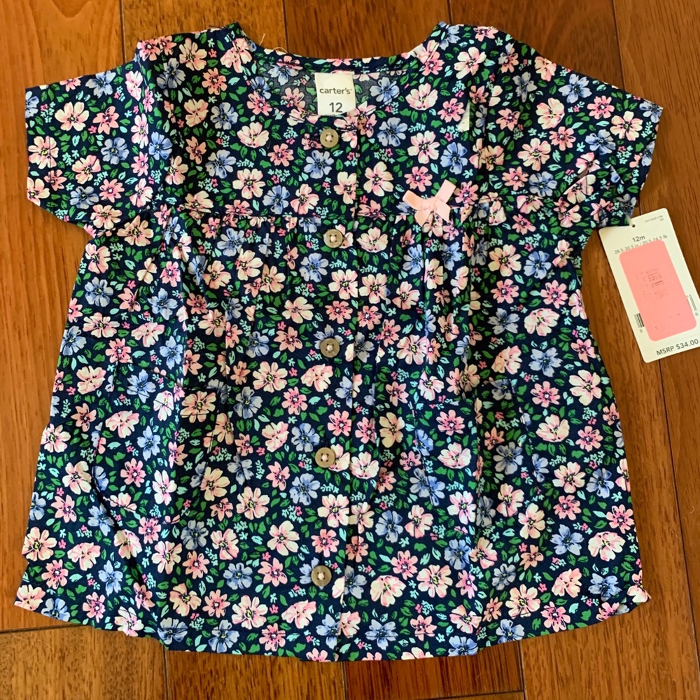 Carter’s short sleeve top NWT sz 12 mon